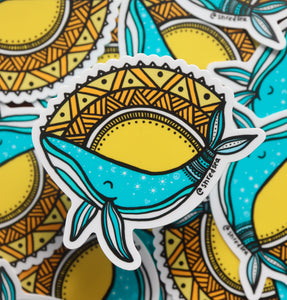 Whale & Sun Sticker